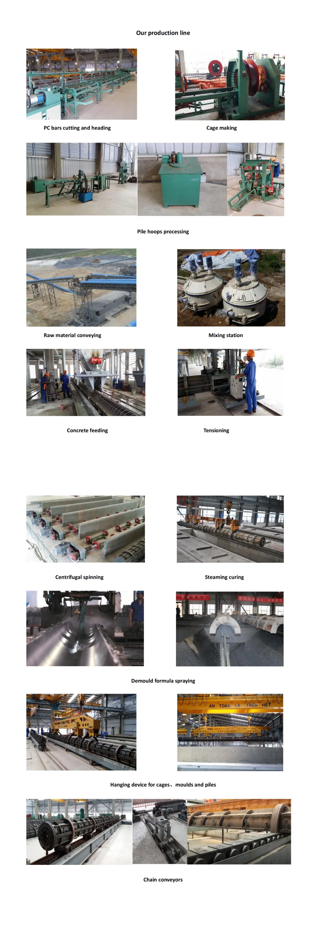 Automatic Chain Conveyor System for Precast Concrete Spun Pile Mould